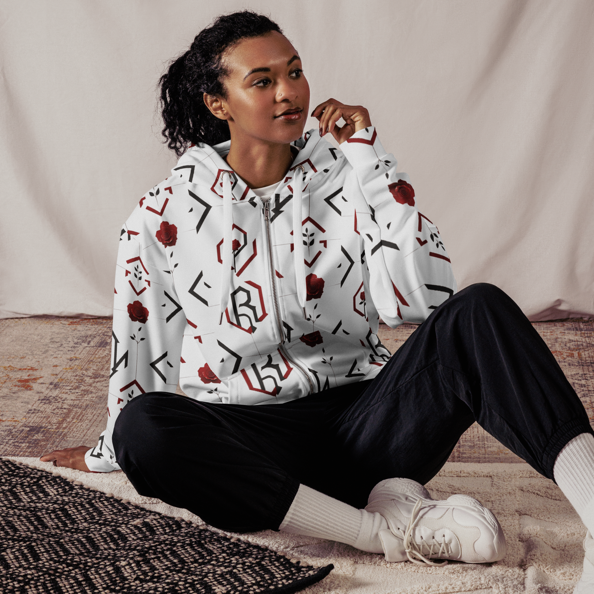 R01 Unisex Zip Hoodie — Red Rose Records